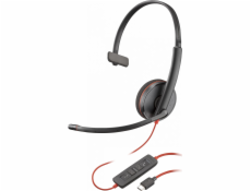 Poly Blackwire 3210 - Blackwire 3200 Series - náhlavní souprava - náhlavní - kabelové - USB-C - černá - Certifikováno Skype, Cisco Jabber Certified, certifikováno Avaya