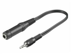 PremiumCord Redukce audio 3,5mm stereojack - 6.35mm stereojack 0.2m M/F