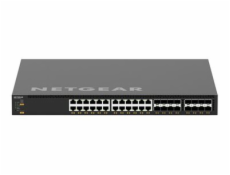 NETGEAR AV Line M4350-24X8F8V - Přepínač - L3 - řízený - 24 x 100/1000/2.5G/5G/10GBase-T (PoE++) + 8 x 10Gb Ethernet SFP+ + 8 x 25 Gigabit SFP28 - proudění vzduchu zpředu dozadu - Lze montovat do rozv