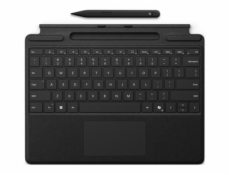 Microsoft Surface Pro Keyboard - Klávesnice - s trackpad, akcelerometr, zásobník pro nabíjení a skladování Surface Slim Pen 2 - QWERTY - anglická - černá - s Slim Pen 2 - pro Surface Pro 8, Pro 9, Pro