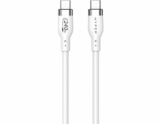 HyperJuice - USB kabel - 24 pin USB-C (M) do 24 pin USB-C (M) - USB 2.0 - 2 m - napájení USB (240 W), technologie Extended Power Range (EPR) - bílá