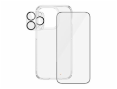 PanzerGlass - Balení 3 v 1 - sada chrániče obrazovky / objektivu / zadní strany pro mobilní telefon - sklo - barva rámu černá - pro Apple iPhone 15 Pro