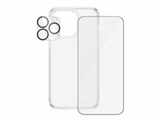 PanzerGlass - Balení 3 v 1 - sada chrániče obrazovky / objektivu / zadní strany pro mobilní telefon - sklo - barva rámu černá - pro Apple iPhone 15 Pro Max