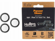 PanzerGlass Hoops - Chránič na objektiv pro mobilní telefon - sklo - černá - pro Apple iPhone 15 Pro, 15 Pro Max