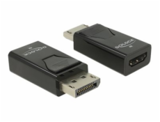 Delock - Video adaptér - DisplayPort s piny (male) do HDMI se zdířkami (female) - černá - pasivní konvertor, podpora 4K30Hz (3840 x 2160), podpora videa 3D