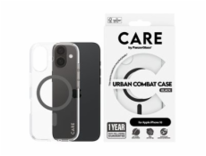 CARE by PanzerGlass Urban Combat - Zadní kryt pro mobilní telefon - kompatibilita s MagSafe - termoplastický polyuretan (TPU), polykarbonát (PC), oleofóbní povrch - černá, průhledná - pro Apple iPhone