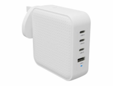 Targus HyperJuice - Síťový adaptér - GaN - 100 Wh - Power Delivery 3.0 + PPS, Quick Charge 3.0 - 4 výstupní konektory (3 x USB-C, USB) - bílá