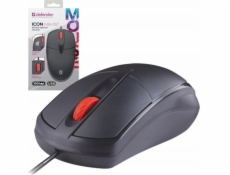 POČÍTAČOVÁ MYŠ DEFENDER ICON MB-057 OPTICKÝ 1000 dpi 3P ČERNÁ SILENT CLICK