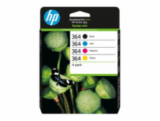 HP 364 - 4-balení - černá, žlutá, azurová, purpurová - originální - blistr - inkoustová cartridge - pro Deskjet 35XX; Photosmart 55XX, 55XX B111, 65XX, 7510 C311, 7520, Wireless B110