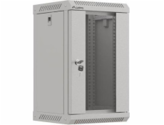 LANBERG RACKOVÁ SKŘÍŇ 10  PRO MONTÁŽ NA STĚNU 9U/300X300 (PLOCHÉ BALENÍ) S PROSKLENÝMI DVEŘMI ŠEDÁ 