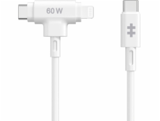 HyperJuice - Kabel Lightning - 24 pin USB-C s piny (male) do 24 pin USB-C, Lightning s piny (male) - 1.5 m - bílá