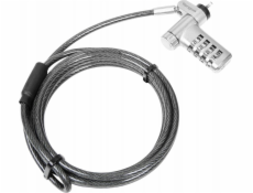 Targus DEFCON Ultimate - Bezpečnostní kabelový zámek - univerzálně sérializovaný - stříbrná - 2 m