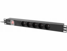 LANBERG NAPÁJECÍ DISTRIBUČNÍ JEDNOTKA (PDU) 19   1U 16A 2M 5X FRANCOUZSKÉ ZÁSUVKY ČERNÁ