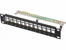 LANBERG PATCH PANEL 12 PORTŮ 1U 10  FTP PRO MODULY KEYSTONE ČERNÝ  V2