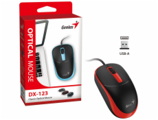 GENIUS DX-123 Sunshine Red/ drátová/ 1200 dpi/ USB/ černočervená
