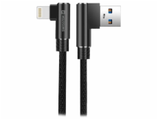 Swissten textilní datový kabel arcade usb / lightning 1,2 m černý