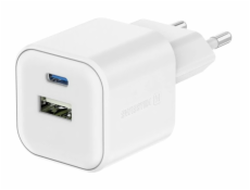 Swissten síťový adaptér 12w 1x usb-c + 1x usb-a  bílý