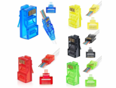 W-Star Konektor UTP RJ45EZ Cat5e 100ks pozlacený, mix, pass through ethernet RJ45EZ5SM