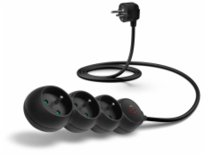 CONNECT IT prodlužovací kabel 230 V, 3 zásuvky, 1,5 m, s vypínačem (černý)