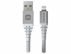 Swissten datový kabel kevlar usb / lightning 1,5 m bílý