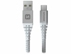 Swissten datový kabel kevlar usb / usb-c 1,5 m bílý