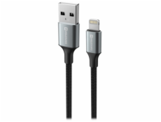 SWISSTEN DATOVÝ KABEL TEXTILE II USB / LIGHTNING 1,5 M ČERNÝ