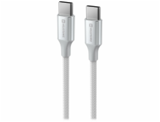 SWISSTEN DATOVÝ KABEL TEXTILE II USB-C / USB-C 1,5 M BÍLÝ