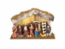 Solight LED dřevěný betlém podsvícený, 26x17cm, 6x LED, 2x AA - 1V276