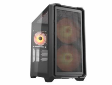 COUGAR PC skříň MX600 Black Mini Tower Mesh Front Panel 2 x 160mm + 1 x 120mm Fans TG Left Panel