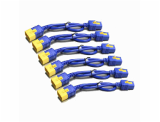 APC Power Cord Kit (6 ea), Locking, C19 to C20, 1.8m, Blue