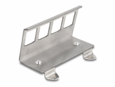 Delock Keystone kovový držák 4-portový na DIN lištu