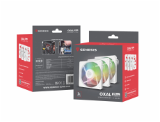 Ventilátor Genesis OXAL 120 ARGB, 3-Pack, Bílý
