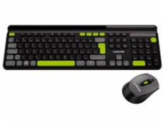 CANYON HSET-W5 bezdrátový SET CS klávesnice + optická myš, 2,4 Ghz, 105 kláves, černý