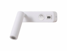 IMMAX GOAL designové nástěnné LED svítidlo, vypínač, USB, 3W, bílé
