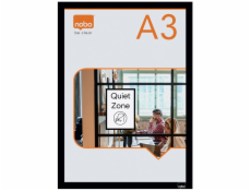 Nobo samodržící oboustranný magnetický rám na plakáty, A3, černý, 2 ks