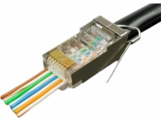 Konektor Conexpro RJ45-5SGW RJ45 CAT5E FTP 8p8c na drát, zemnící PIN, Wire Cross