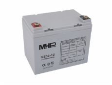 MHPower GE33-12 Gelový akumulátor 12V/33Ah, Terminál T2 - M6, Deep Cycle