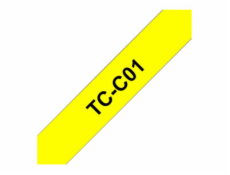 Brother TCC01 - 12 mm x 6.7 m - černá na fluorescentním žlutém podkladu - lamino páska - pro P-Touch PT-2000, PT-3000, PT-500, PT-5000, PT-8E