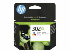HP 302XL - 8 ml - Vysoká výtěžnost - barva (azurová, purpurová, žlutá) - originální - inkoustová cartridge - pro Deskjet 1110, 21XX, 36XX; ENVY 45XX; Officejet 38XX, 46XX, 52XX