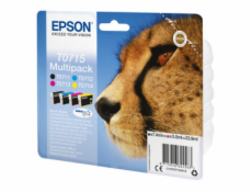 Epson T0715 Multipack - 4-balení - 23.9 ml - černá, žlutá, azurová, purpurová - originální - blistr s RF / akustickým alarmem - inkoustová cartridge - pro Stylus DX9400, SX115, SX210, SX215, SX218, SX