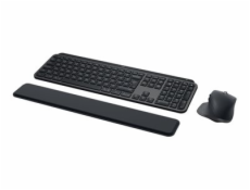 Logitech MX Keys S Combo - Klávesnice a sada myši - podsvícená - bezdrátový - Bluetooth LE - AZERTY - francouzská - klávesový spínač: Scissor-Key - grafit - s Palm Rest