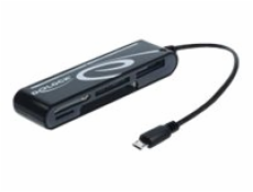 Delock Micro USB OTG Card Reader 5 Slot - Čtečka karet (CF I, CF II, MS, MMC, SD, xD, MS PRO Duo, microSD, SDHC, microSDHC, SXC, microSDXC, CF III) - USB