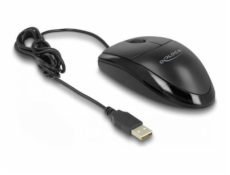 Delock - Myš - tichý - pravák a levák - optický - 3 tlačítka - kabelové - USB - černá - maloobchod - krabice
