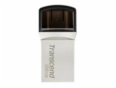 Transcend JetFlash 890 - Jednotka USB flash - 256 GB - USB 3.1 Gen 1 / USB-C - stříbrná
