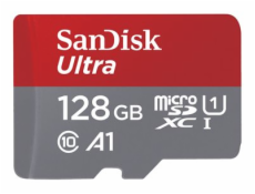 SanDisk Ultra - Paměťová karta flash (adaptér microSDXC na SD zahrnuto) - 128 GB - A1 / UHS-I U1 / Class10 - microSDXC UHS-I