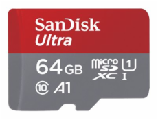 SanDisk Ultra - Paměťová karta flash (adaptér microSDXC na SD zahrnuto) - 64 GB - A1 / UHS-I U1 / Class10 - microSDXC UHS-I
