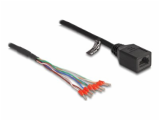 Delock - Síťový kabel - ferula (M) do RJ-45 (F) - 50 cm - 5.5 mm - CAT 5e - černá