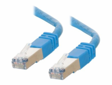 C2G Cat5e Booted Shielded (STP) Network Patch Cable - Patch kabel - RJ-45 (M) do RJ-45 (M) - 1 m - STP - CAT 5e - lisovaný - modrá
