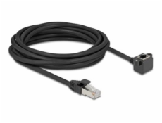 Delock - Síťový prodlužovací kabel - RJ-45 (M) do RJ-45 (F) zkosené - 5 m - 6 mm - stíněné F/UTP - CAT 6 - podpora Gigabit Ethernet - černá