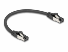 Delock - Patch kabel - RJ-45 (M) do RJ-45 (M) - 25 cm - 6 mm - S/FTP, PiMF - CAT 8.1 - provedení bez hrbolků, rychlost přenosu dat až 40 Gbps, neobsahuje halogen - černá